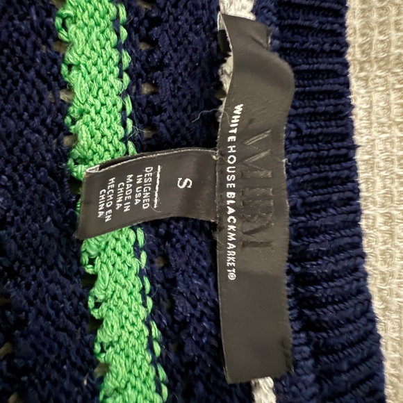 WHBM Long Sleeve Stripe V-Neck Pullover Sweater - Picture 6 of 11